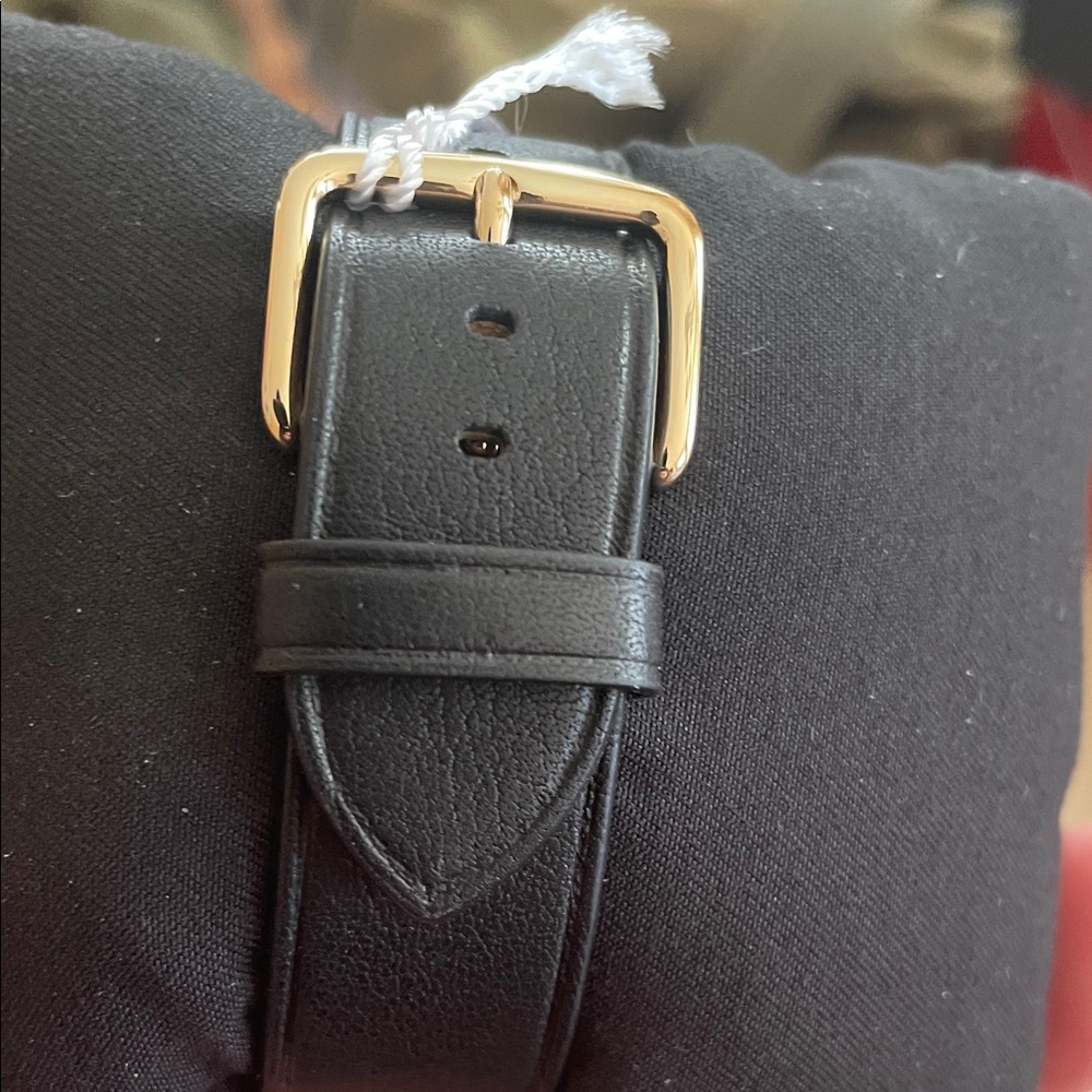 Coach Black Dial Leather Strap Watch with Gold Accents - Picture 5 of 10